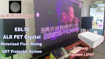 BEST MOTORISED PROJECTOR SCREEN | XY Screens Motorized Floor Up ALR PET Crystal with Samsung LSP9T