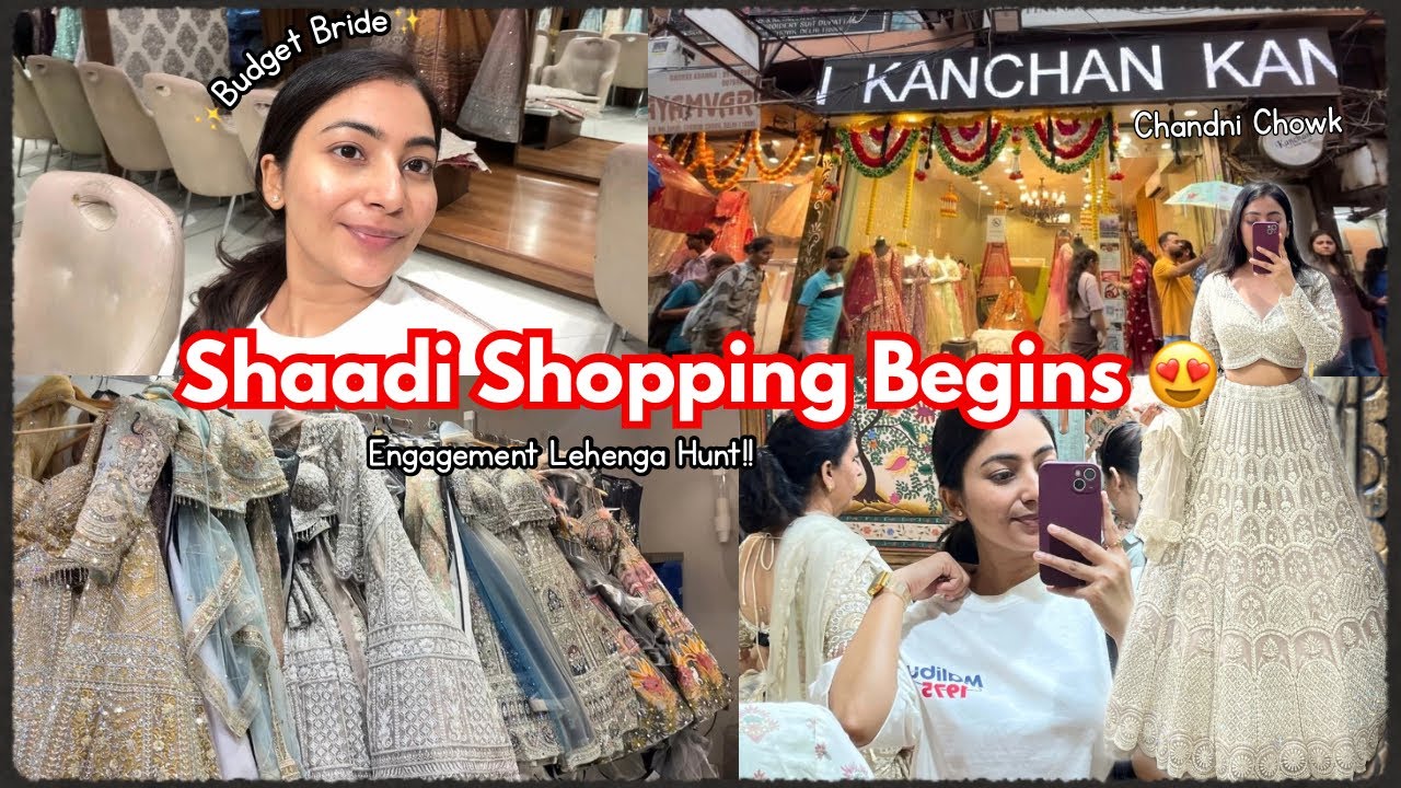 Shaadi Shopping Begins!😍 Budget Lehenga Shopping in Chandni Chowk 👰🏻‍♀️✨