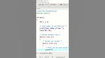 Print Square using Star Pattern in C Programming | Logical | Programming Eye | #Short