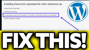 How To FIX Wordpress Theme Upload Failed Missing Style Css Error