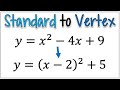 Converting Quadratic Equations to Vertex Form