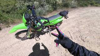Riding warm up trails on my KLX 300 Dual Sport
