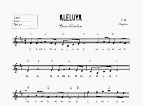 aleluya partitura piano partituras canciones musicales basico acordes handel cancion cristianas letra leccion letras gloria pentagramas melodia