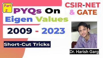 Part 2 - PYQs on Eigen Values | CSIR NET and GATE 2009 to 2023