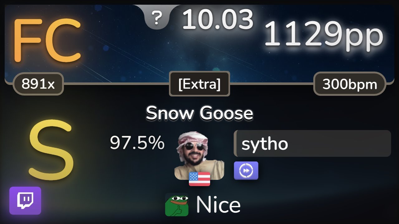 🔴 10.0⭐ sytho | Mutsuhiko Izumi - Snow Goose [Extra] +DT 97.5% (1129pp FC) - osu!