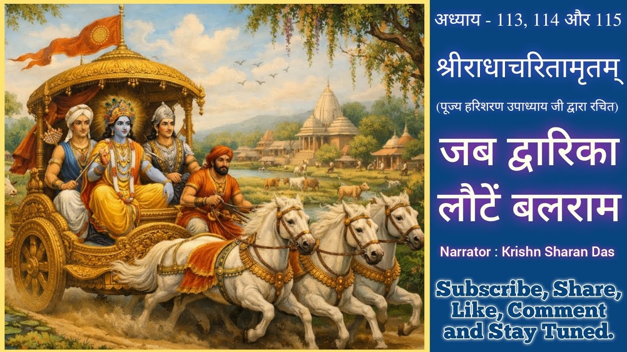 जब बलराम द्वारिका लौटें | दाऊ जी राधारानी की चरण-रज लें गए द्वारिका | ललिता ही त्रिपुर सुंदरी हैं 