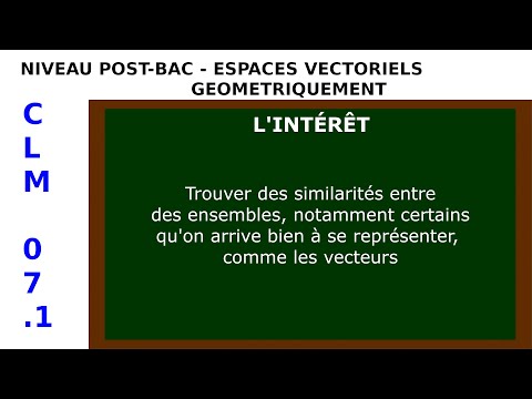 CLM 07.1 - Espace Vectoriels - Point de Vue Géométrique