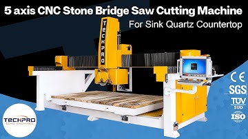 5 axis CNC granite stone bridge saw cutting milling machine for kitchen sink quartz countertop