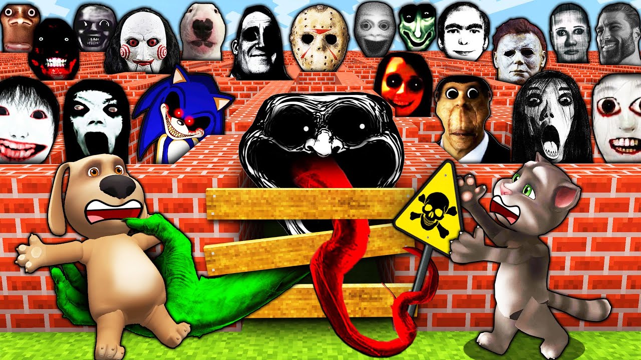 SURVIVAL in MAZE with 100 NEXTBOTS in MINECRAFT animation GARTEN OF BANBAN & AMONG US - coffin meme