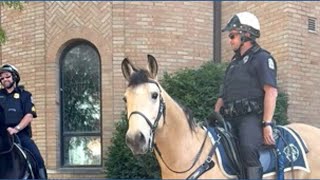 CPD mounted patrol on North High Street ahead of tonight's graduations