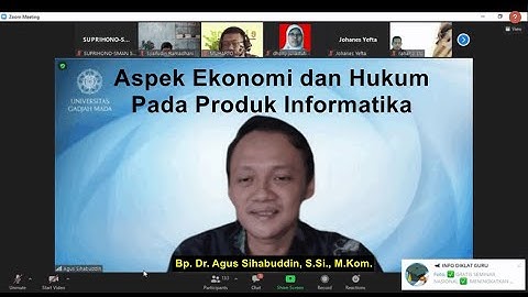 Aspek Ekonomi dan Hukum Pada Produk Informatika,Bp. Dr. Agus Sihabudin,Dosen UGM