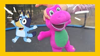 Get Active with Bluey &amp; Barney Outside! | Plushies Play Learning