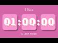 🌸 1 Hour Silent Timer | Cute Ending Alarm | Pastel Pink Aesthetic | Study & Focus