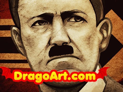 How to Draw Hitler, Adolf Hitler Nazi Germany, Step by Step