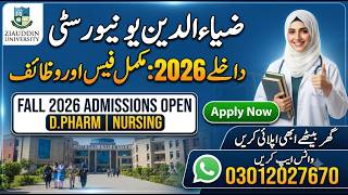 Ziauddin University Fall 2026 Admissions D Pharm & Nursing Fee Structure & How to Apply screenshot 4
