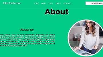 Restaurant full website create using in HTML and CSS  About part #04