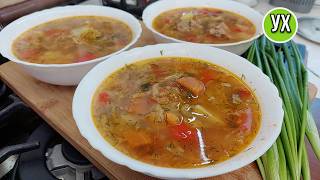 Cabbage soup! An easy and very tasty lunch made from young cabbage.