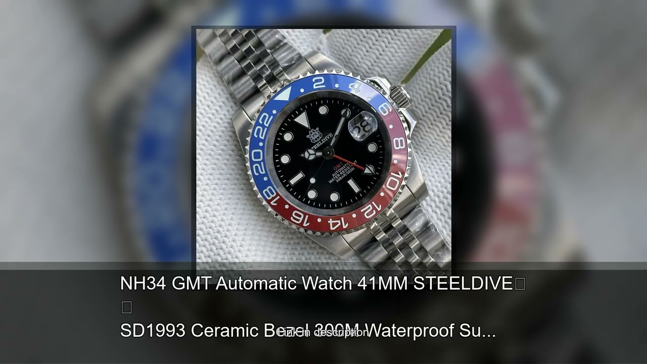 NH34 GMT Automatic Watch 41MM STEELDIVE SD1993 Ceramic Bezel 300M Waterproof Super Lumimnous Bl