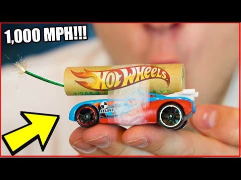 DIY ROCKET POWERED HOT WHEELS CAR! Fastest Toy Mod In The World (Experiment)