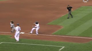 CWS@MIN: Hunter shaken up after getting hit by throw