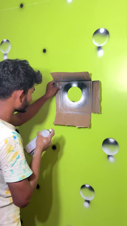 3d bubble wall desigin painting 🏡#wallpanting #3dwallpainting #painting