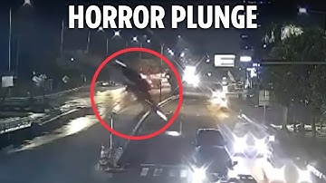 Car flies off 40ft unfinished bridge as driver makes Google Maps error