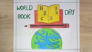 World Book Day Drawing Step by Step | How to Draw World Book Day Poster for Kids