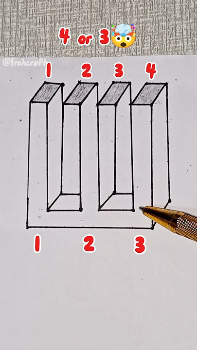 4 or 3🤯 #shorts #trending #youtubeshorts #3d #drawing