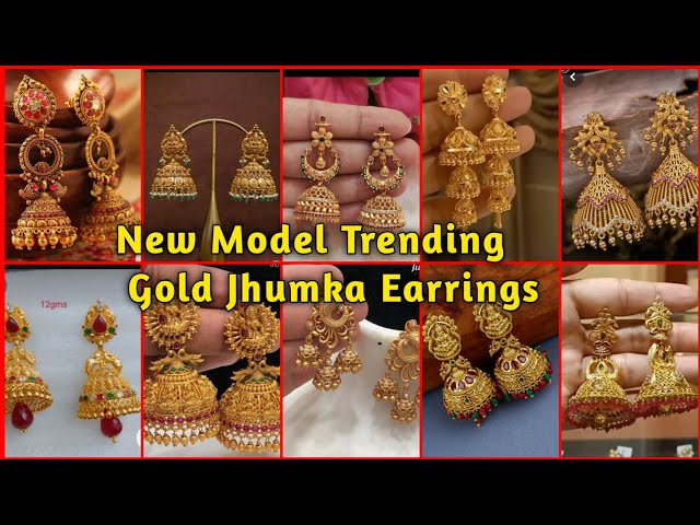 Gold Enamel Earrings From VBJ - South India Jewels