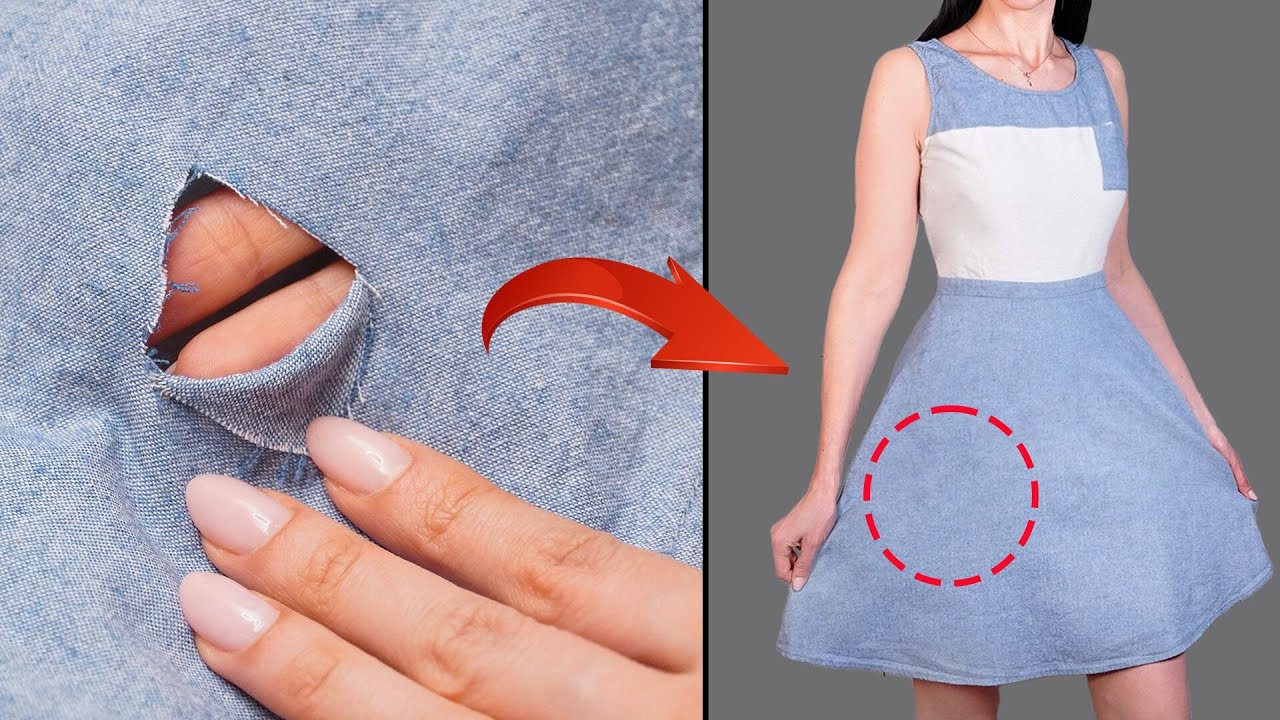 Great sewing trick - how to fix a hole in clothes with a sewing needle ...