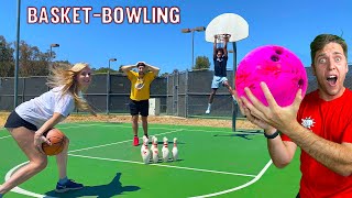 BASKETBALL BOWLING! *Long Distance TRICKSHOT Challenge*