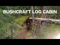 Built a Bushcraft LOG CABIN in the WILD forest from FALLEN trees - ALONE - No POWER tools- Log Hut