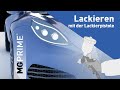 Mg prime  lackieren mit der lackierpistole  basislack klarlack  hrter