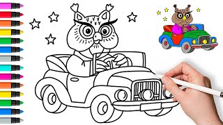How To Draw An Owl | Painting And Coloring For Kids & Toddlers