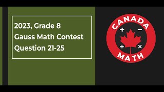 2023, Grade 8, Gauss Math Contest | Questions 21-25