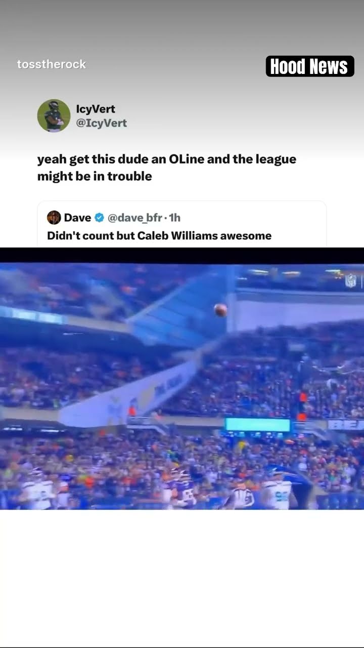 Get this dude an O Line #hoodnews #calebwilliams #chicagobears #touchdown #football #omg #how #wow