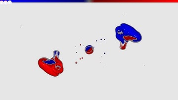 Binary droplet collision with different temperatures (LBM simulation)