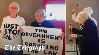 video: Elderly Just Stop Oil protesters target Magna Carta