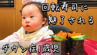 【ダウン症】回転寿司を全力で楽しむ1歳児に密着【育児】