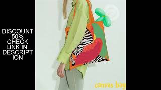 Fashion Multi-color Canvas Bag Women's Handheld Cloth  Large Capacity Carrying Book Bag Shoulder Bag