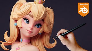 Sculpting SEXY PEACH in Blender + channel update!