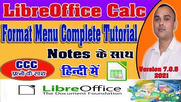 LibreOffice Calc Format Menu Tutorial in Hindi | Format Menu in Calc | Format Menu in Libreoffice |