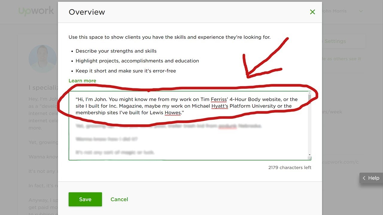 The one thing your Upwork profile overview MUST have