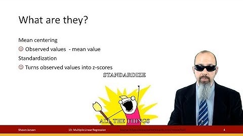 13.10 Multiple Linear Regression: Mean-Center & Standardization