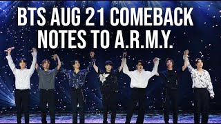 FOR BTS ARMY ONLY: Notes To ARMY About BTS' August 21 Comeback Song Dynamite