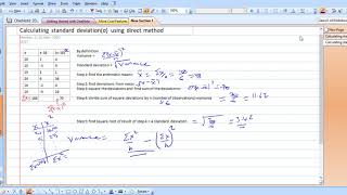 Calculating standard deviation (σ) using direct method