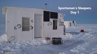 ICE FISHING Lake of the Woods.  Sportsman&#39;s Sleepers Day 1