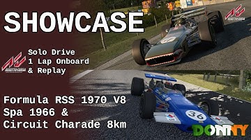 Showcase | Formula RSS 1970 V8 | Spa 1966 & Circuit Charade 8km | 1 Lap Onboard & Replay | AC