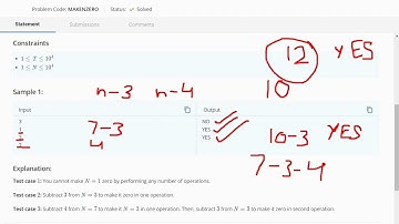 Make N Zero | MAKENZERO | Codechef STARTERS 113 | Full Solution