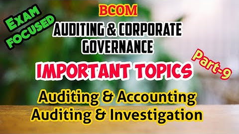 Auditing and Corporate Governance Part-9//important topics//bcom//Calicut university/lijuzz classess